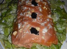 recetas navidad brazo gitano de salmón y caviar